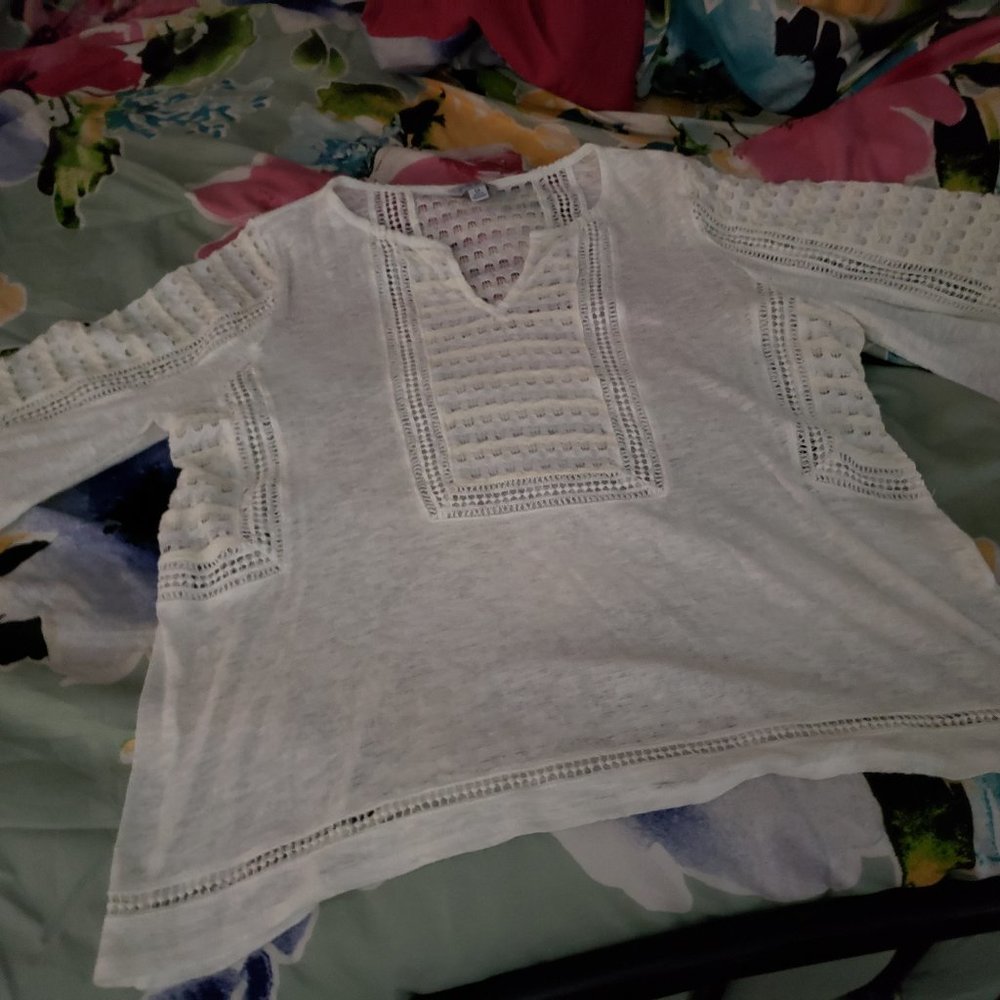 NWOT Lucky Brand Thin Knit Patched Tunic 1X